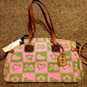 Dooney & Bourke Pink & Green Duck Purse Shoulder Bag